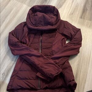 Lululemon Maroon Hooded Puffer jacket